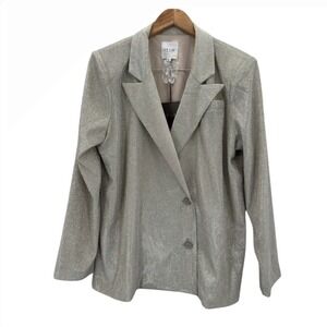 Le Lis Collection Champagne Sparkly Blazer Jacket Party Evening Event Size M New